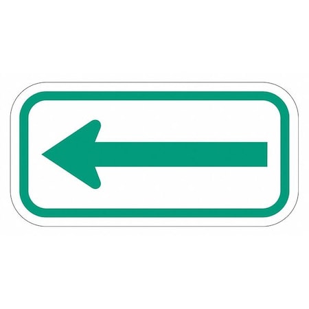 Lyle Arrow Supplemental Parking Sign, 6 in H, 12 in W, Aluminum, Horizontal Rectangle, T1-1109-EG_12x6 T1-1109-EG_12x6