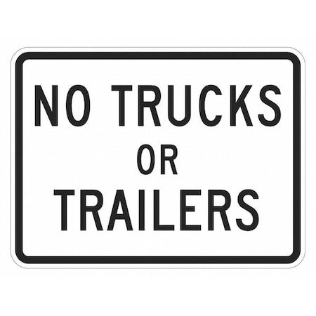 Lyle No Trucks Traffic Sign, 12 in H, 18 in W, Aluminum, Horizontal Rectangle, English, T1-5713-DG_18x12 T1-5713-DG_18x12