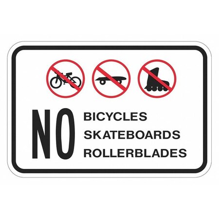 Lyle Warning Sign, 12 in H, 18 in W, Aluminum, Horizontal Rectangle, English, T1-1231-EG_18x12 T1-1231-EG_18x12