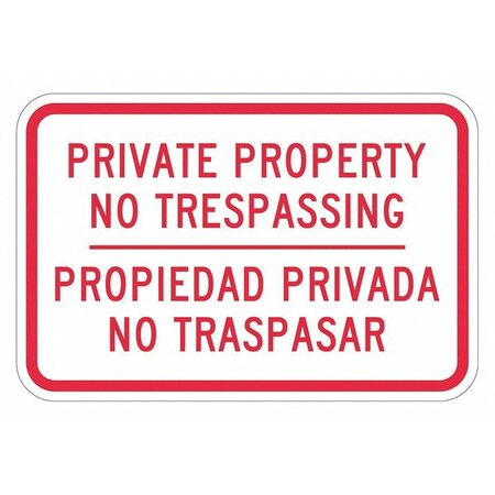 Lyle Warning Sign, 12 in H, 18 in W, Aluminum, Horizontal Rectangle, English, Spanish, T1-3163-HI_18x12 T1-3163-HI_18x12