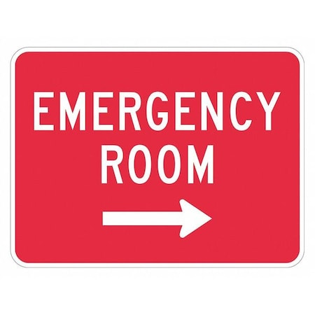Lyle Emergency Room Traffic Sign, 12 in H, 18 in W, Aluminum, Horizontal Rectangle, T1-1806-EG_18x12 T1-1806-EG_18x12