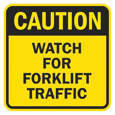 Lyle Warning Sign, 18 in H, 18 in W, Aluminum, Square, English, T1-1378-EG_18x18 T1-1378-EG_18x18