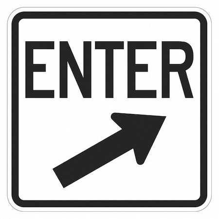 Lyle Enter Sign For Parking Lots, 18 in H, 18 in W, Aluminum, Square, English, T1-1886-HI_18x18 T1-1886-HI_18x18
