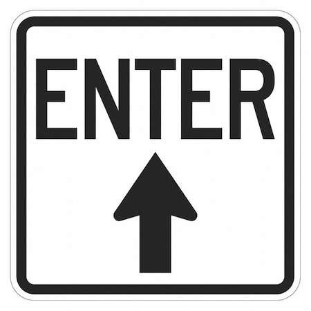 Lyle Enter Sign For Parking Lots, 18 in H, 18 in W, Aluminum, Square, English, T1-1889-DG_18x18 T1-1889-DG_18x18