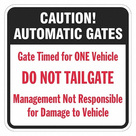 Lyle Parking Lot Gate Parking Sign, 18 in H, 18 in W, Aluminum, Square, English, T1-1331-EG_18x18 T1-1331-EG_18x18