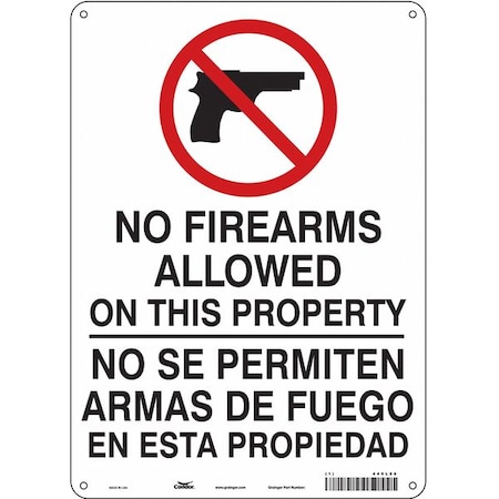Condor Safety Sign, 14 in Height, 10 in Width, Aluminum, Vertical Rectangle, English, Spanish, 449L86 449L86