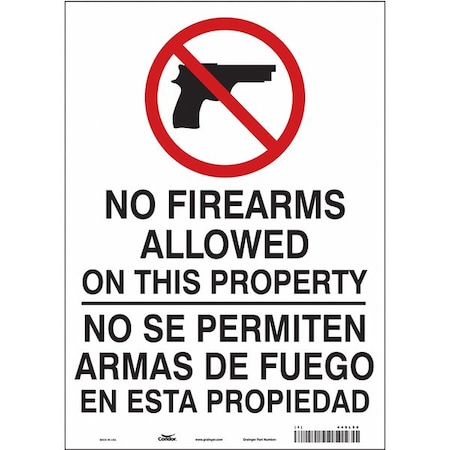 Condor Safety Sign, 14 in Height, 10 in Width, Vinyl, Vertical Rectangle, English, Spanish, 449L90 449L90