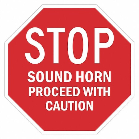Lyle Stop Sound Horn Sign, 24" W, 24" H, Recycled Aluminum, Red T1-6232-HI_24x24