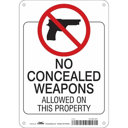 Condor Safety Sign, 10 in Height, 7 in Width, Aluminum, Horizontal Rectangle, English, 449L20 449L20