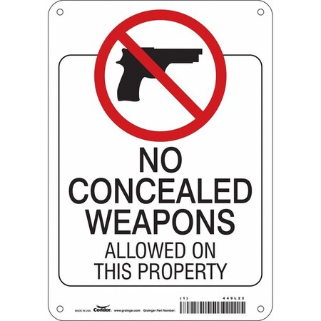 Condor Safety Sign, 10 in Height, 7 in Width, Polyethylene, Horizontal Rectangle, English, 449L22 449L22