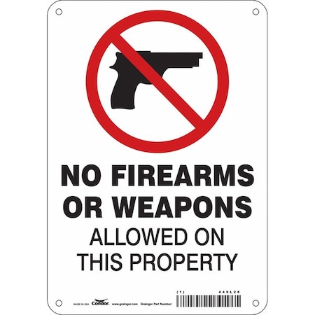 Condor Safety Sign, 10 in Height, 7 in Width, Aluminum, Horizontal Rectangle, English, 449L26 449L26