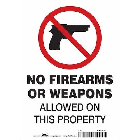 Condor Safety Sign, 10 in Height, 7 in Width, Vinyl, Horizontal Rectangle, English, 449L31 449L31