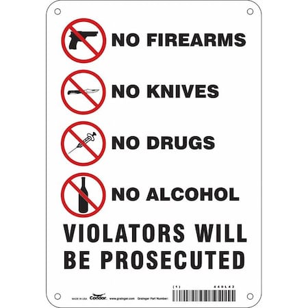 Condor Safety Sign, 10 in Height, 7 in Width, Polyethylene, Horizontal Rectangle, English, 449L42 449L42