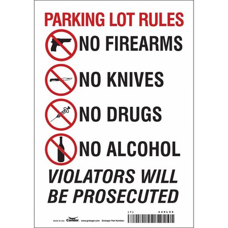 Condor Safety Sign, 10 in Height, 7 in Width, Vinyl, Horizontal Rectangle, English, 449L56 449L56