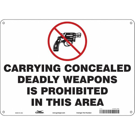 Condor Safety Sign, 10 in Height, 14 in Width, Aluminum, Horizontal Rectangle, English, 449L69 449L69