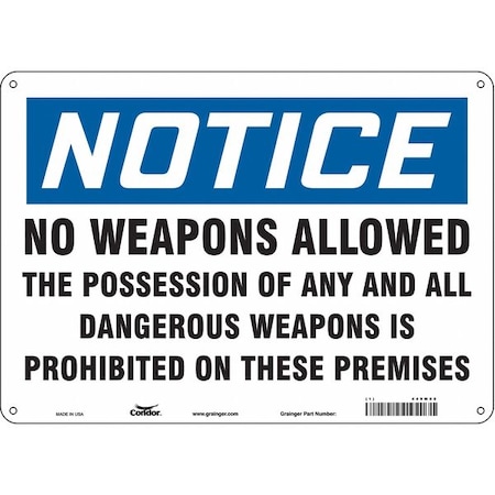 Condor Safety Sign, 10 in Height, 14 in Width, Polyethylene, Horizontal Rectangle, English, 449M08 449M08