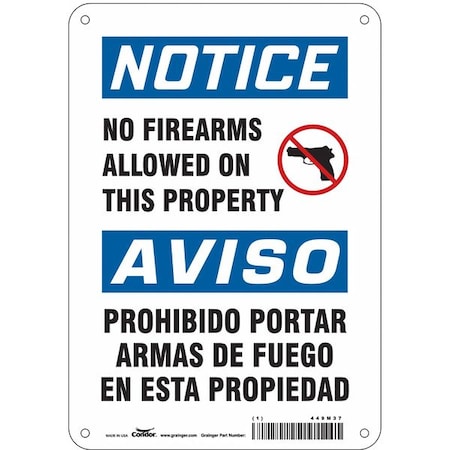 Condor Safety Sign, 10 in Height, 7 in Width, Aluminum, Horizontal Rectangle, English 449M37
