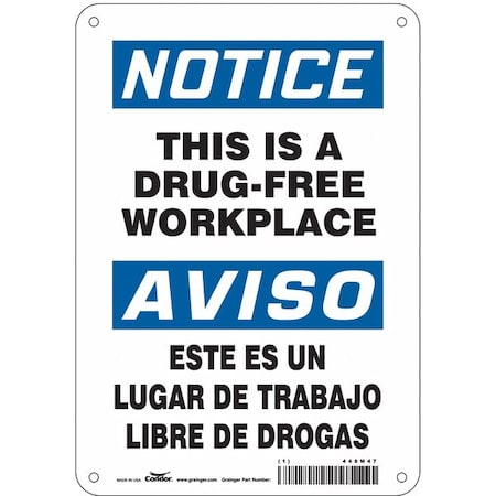Condor Safety Sign, 10 in Height, 7 in Width, Vinyl, Horizontal Rectangle, English, 449M47 449M47