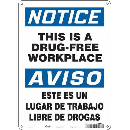 Condor Safety Sign, 14 in Height, 10 in Width, Vinyl, Vertical Rectangle, English, 449M48 449M48