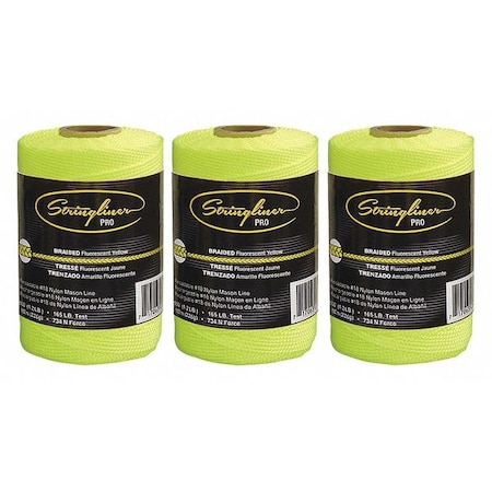 Stringliner Mason's Line, FluorYellow, Nylon, 500', PK3 35465