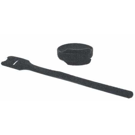 VELCRO BRAND Hook-and-Loop Cable Tie, Black, 8" L, PK675 170075