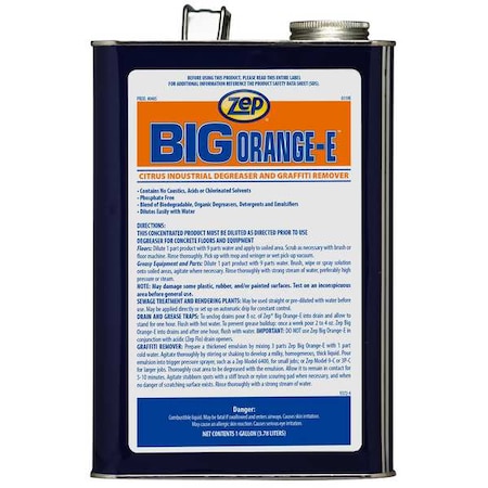 Zep Degreaser, 1 Gal Pail, Liquid, Orange, 4 PK 48524