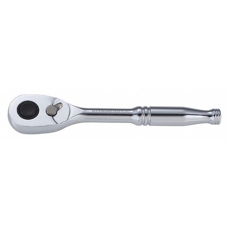 Westward 1/4" Drive 84 Geared Teeth Pear Head Style Hand Ratchet, 5-1/8" L, Chrome Finish 440G11