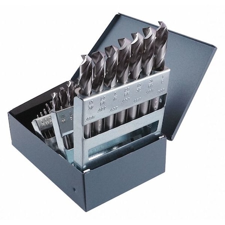 Cleveland 29PC NAS907 Type C Heavy-Duty Screw Machine Dril Set Cleveland 2330 Bright HSS RHS/RHC 1/16-1/2x1/64 C70368