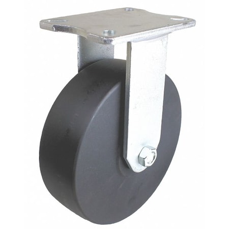 Zoro Select Plate Caster, 5500 lb. Load, Black Wheel P27R-NMB100K-18