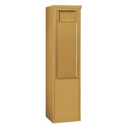 Salsbury Industries Mailbox, Gold, Powder Coated, 1 Doors, Free-Standing, 4C 3911S-1BGF