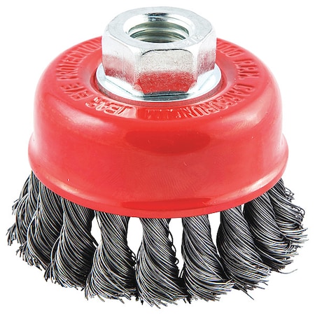 Zoro Select Cup Brush, Wire 0.014" dia., Carbon Steel 66254443058