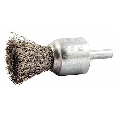 Zoro Select End Brush, Shank 1/4", Wire 0.008" dia., Bristle Trim Length: 1 in 66254442933
