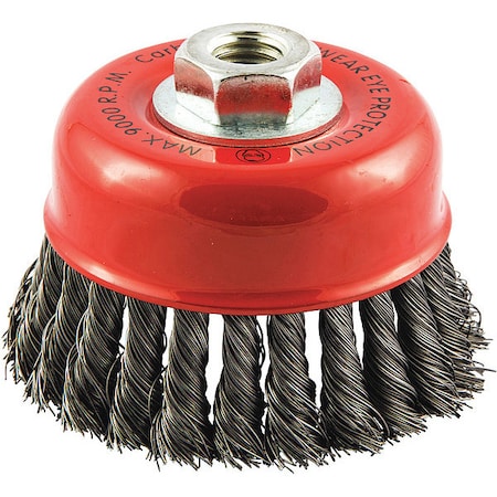 Zoro Select Cup Brush, Wire 0.014" dia., Carbon Steel 66254442984