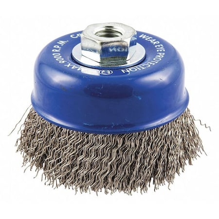 Zoro Select Cup Brush, Wire 0.020" dia., SS 66254442948