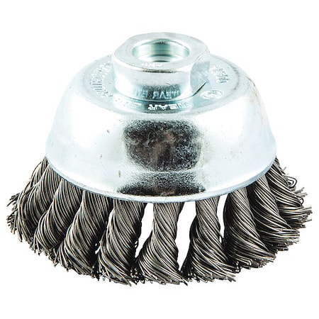 Zoro Select Cup Brush, Wire 0.020" dia., Carbon Steel 66254443317