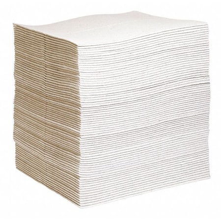 Spilltech Sorbent Pad, 27 gal, 15 in x 19 in, Universal, Gray, Cellulose GPC75H