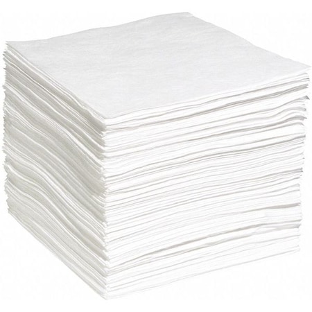 Spilltech Sorbent Pad, 35 gal, 15 in x 19 in, Oil, White, Polypropylene WP200S