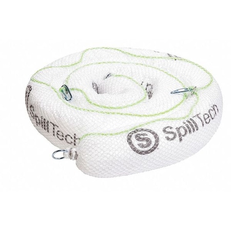 Spilltech Sorbent Boom, 30 gal, 5 in x 10 ft, Oil, White, 4 PK PREM510