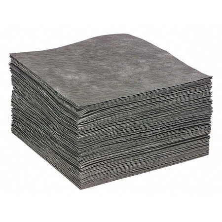 Spilltech Sorbent Pad, 14 gal, 15 in x 18 in, Universal, Gray, 100 PK GPL-M