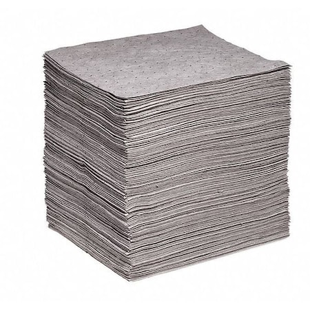 Spilltech Sorbent Pad, 35 gal, 15 in x 18 in, Universal, Gray, Polypropylene GP-S