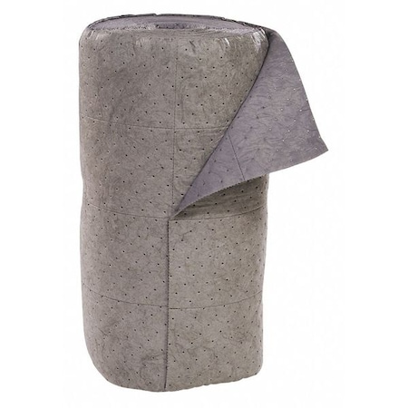 Spilltech Sorbent Roll, 46 gal, 30 in x 150 ft, Universal, Gray, Polypropylene GRB150M