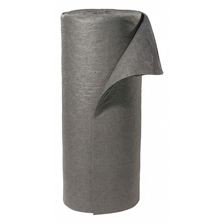 Spilltech Sorbent Roll, 49 gal, 30 in x 150 ft, Universal, Gray, Polypropylene GRF150H