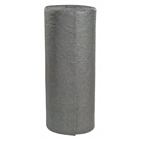 Sorbent Roll, 53 gal, 30 in x 300 ft, Universal, Gray, Polypropylene