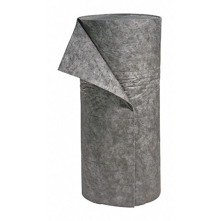 Spilltech Sorbent Roll, 54 gal, 30 in x 150 ft, Universal, Gray, Polypropylene GRL150H