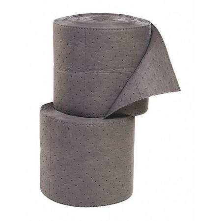 Spilltech Sorbent Roll, 54 gal, 15 in x 150 ft, Universal, Gray, Polypropylene GRSL150H
