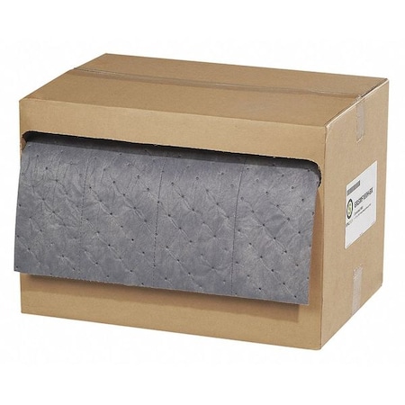 Spilltech Sorbent Roll, 18 gal, 15 in x 100 ft, Universal, Gray, Polypropylene GRSMF100H-BX