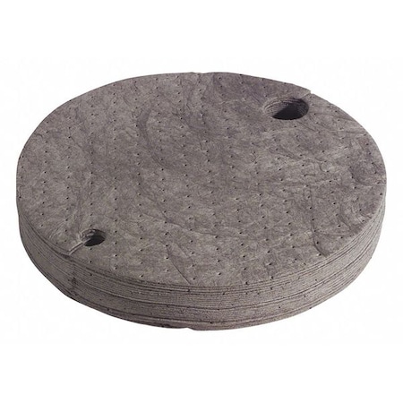 Spilltech Sorbent Pad, 8 gal, 22 in Dia., Universal, Gray, Polypropylene GTOP