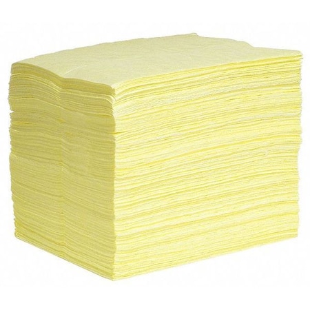 Spilltech Sorbent Pad, 31 gal, 15 in x 19 in, Harsh Chemicals, Yellow, 200 PK YPB200S