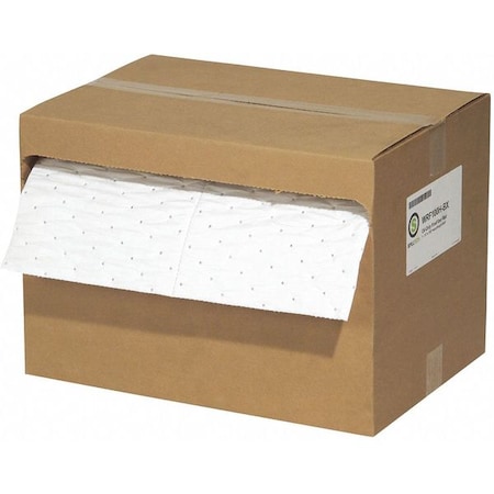Spilltech Sorbent Roll, 19 gal, 15 in x 100 ft, Oil, White, Polypropylene WRF100H-BX