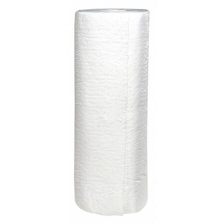 Spilltech Sorbent Roll, 44 gal, 30 in x 150 ft, Oil, White, Polypropylene WRL150M